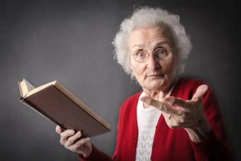 Teaching old lady Stock Photos