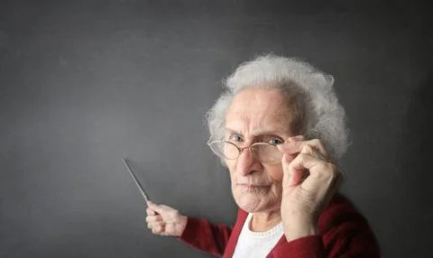 Teaching old lady Stock Photos