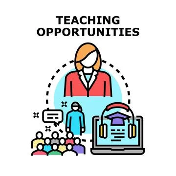 Teaching opportunities concept presenting education careers and learning path Stock Illustration