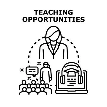 Teaching opportunities concept presenting education careers and learning path Stock Illustration