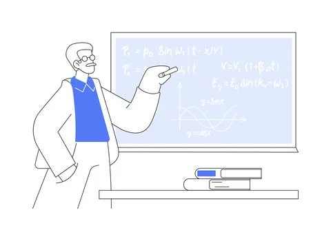 Teaching physics abstract concept vector illustration. Stock Illustration