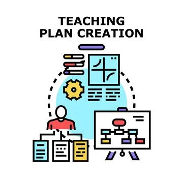 Teaching plan creating process for educational development イラスト素材