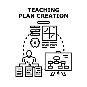 Teaching plan creating process for educational development Stock Illustration