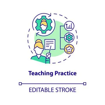 Teaching practice concept icon Illustrazione stock