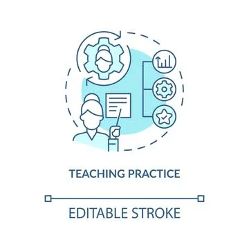 Teaching practice turquoise concept icon Stock Illustration
