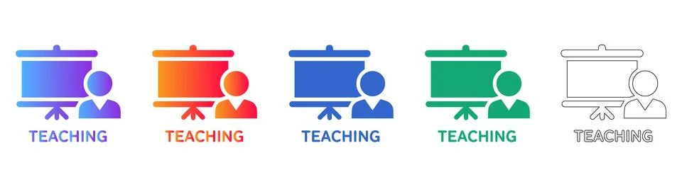 Teaching Presentation Concept Icons Stock Illustration