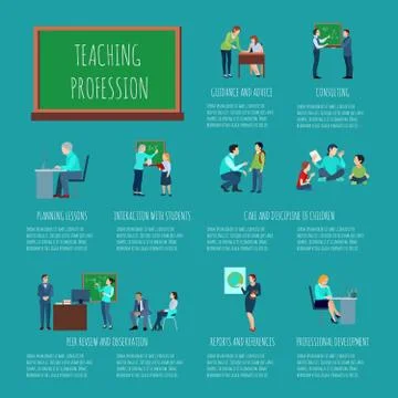 Teaching Profession Infographics 스톡 일러스트