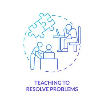 Teaching to resolve problems blue gradient concept icon Stock Illustration