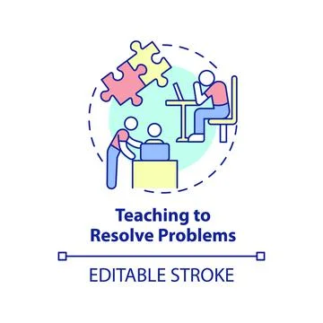 Teaching to resolve problems concept icon Stock Illustration