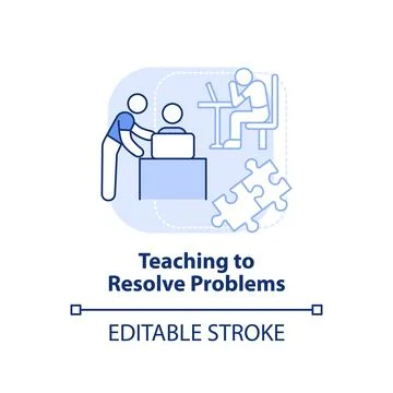 Teaching to resolve problems light blue concept icon Stock Illustration