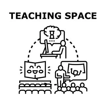 Teaching space concept for education and learning Stock Illustration