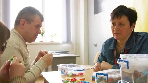 Teaching spatial orientation to blind people. Stock Footage 303285426