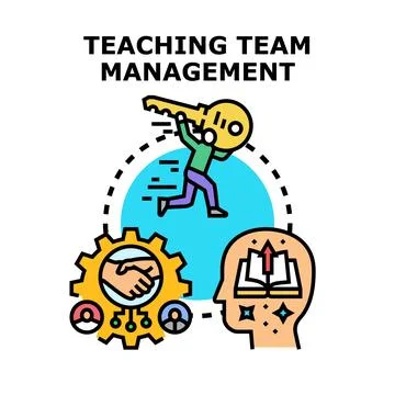 Teaching team management developing business solutions skills Stock Illustration