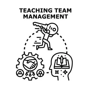 Teaching team management developing business solutions skills Stock Illustration
