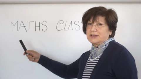 Teaching through online lessons. E-learning Maths class. Stock Footage 128678681