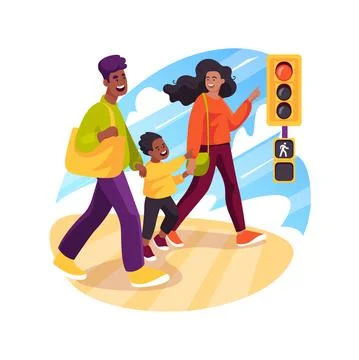 Teaching traffic rules isolated cartoon vector illustration. Stock Illustration