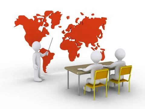 Teaching two students to succeed Stock Illustration