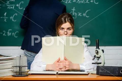Teaching in university. High school. University education. Knowledge transfer Stock Photos