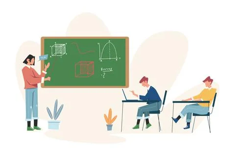 Teaching young people how to learn from books and internet Illustrazione stock
