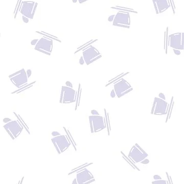 Teacup with plate glyph seamless pattern Illustrazione stock