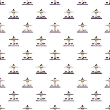 Teacup ride pattern creating seamless amusement park background Illustrazione stock