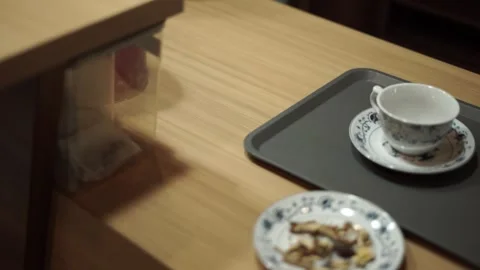 Teacup on the table Stock Footage 261249155