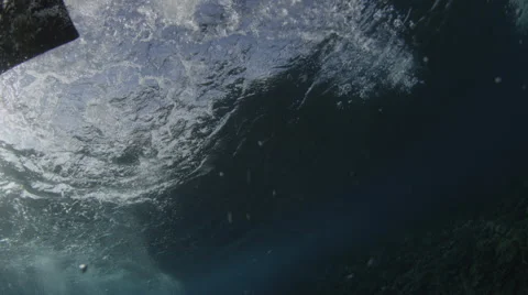 Teahupoo underwater and waves Stock Footage 44178511