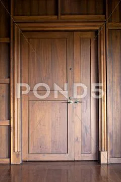 Teak doors. Stock Photos