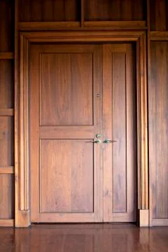 Teak doors. Stock Photos