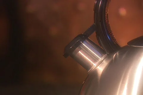 Teak Kettle CU   Stock Footage 753276