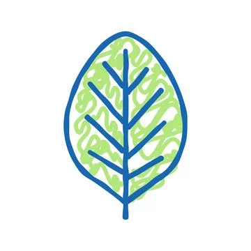 Teak leaf icon doodle illustration Stock Illustration