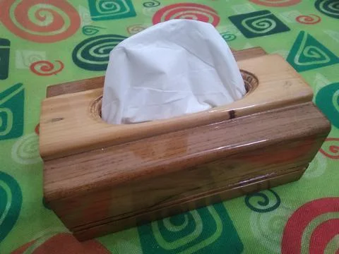 Teak tissue box Stock Photos