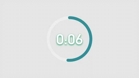 Teal 10 Second Circular Countdown Timer With Alpha Stock Footage 345709198