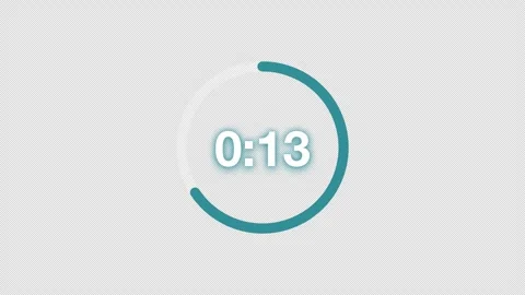 Teal 20 Second Circular Countdown Timer With Alpha Stock Footage 345708839