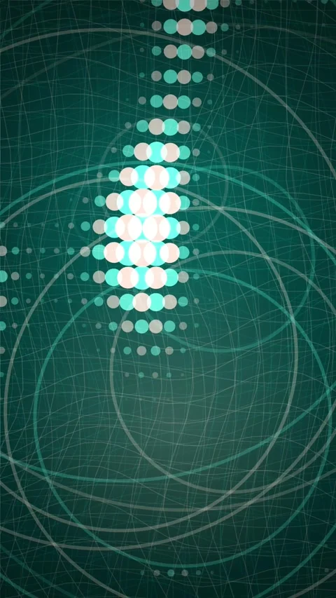 Teal Abstract Background with Circles and Dots - Modern Tech Design Stock Footage 347695798