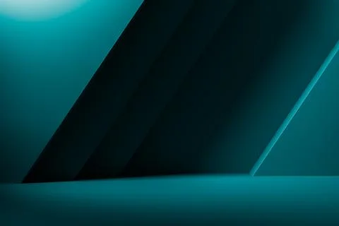 Teal abstract background with geometric studio room Stock Illustration