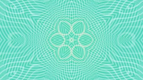 Teal abstract floral kaleidoscope pattern animation a graceful inspired symmetry Stockbeeldmateriaal 336036807