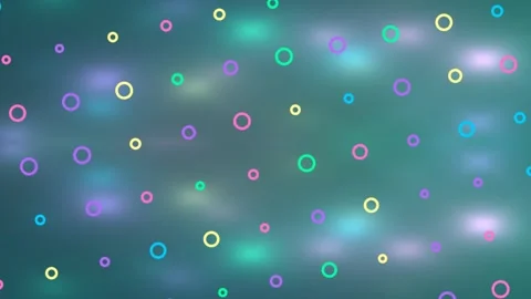 Teal abstract particle field with glowing pastel circles Stock Footage 342881572