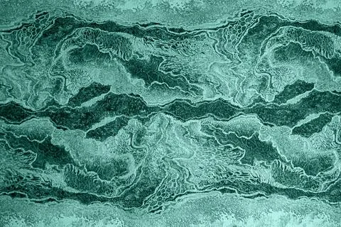 Teal abstract texture with flowing waves and marbled patterns for design and Foto stock