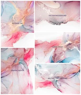 Teal alcohol ink drawing effect. Vector illustration backdrop wedding invitation Stock Illustration