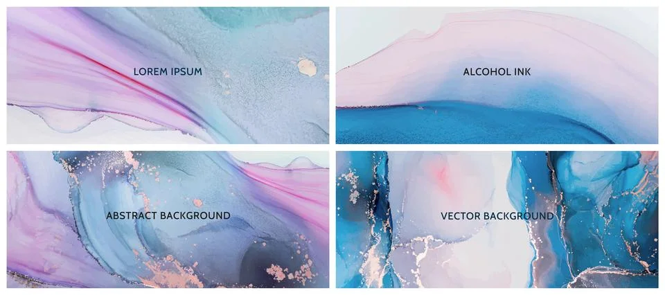 Teal alcohol ink drawing effect. Vector illustration backdrop wedding invitation Stock Illustration