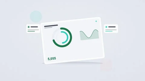 Teal analytics dashboard flat design loop 库存影片 342628678