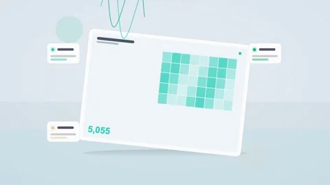 Teal analytics dashboard flat design loop 動画素材 342629070