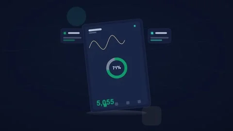 Teal analytics dashboard flat design loop 스톡 동영상 342629146