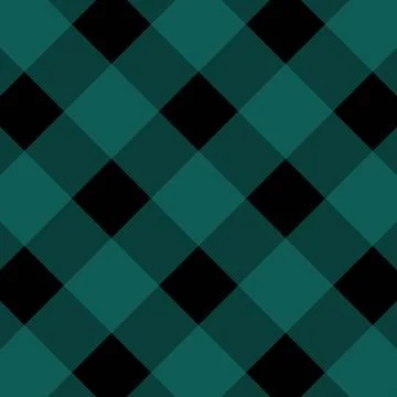 Teal and black checkered pattern fabric texture Stock Illustration