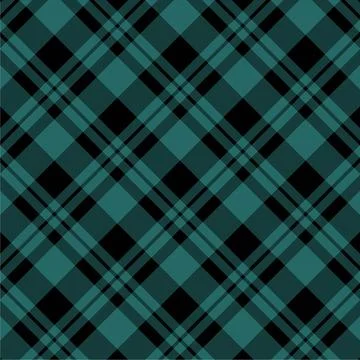 Teal and black plaid pattern textile fabric design Stock Illustration