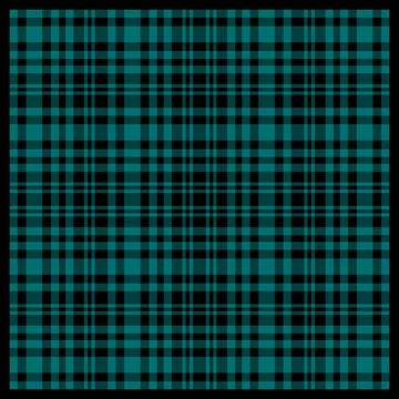 Teal and black plaid pattern fabric texture Stock Illustration