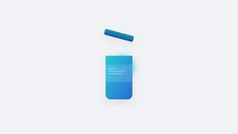 Teal and Blue Gradient Pill Bottle Icon with Popping Cap and Glowing Capsul.. Stock-Footage 346202133