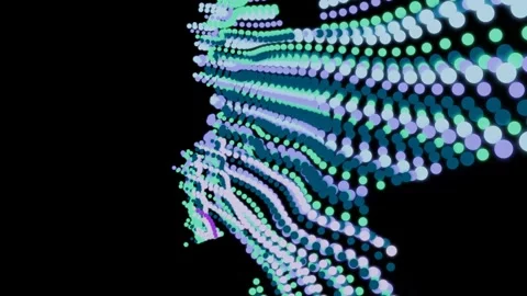 Teal and Blue Wavy Dot Motion Graphics Background Vidéo 334380410