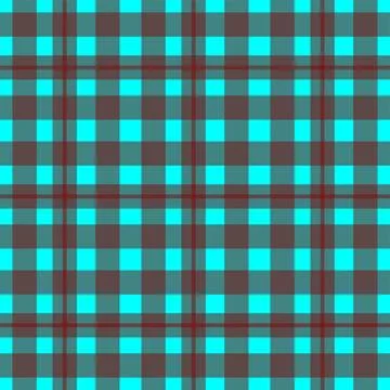 Teal and brown plaid pattern fabric texture Stock Illustration